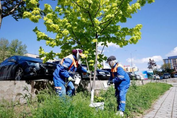 Шымкент: В уборке территории города задействовано более 300 человек